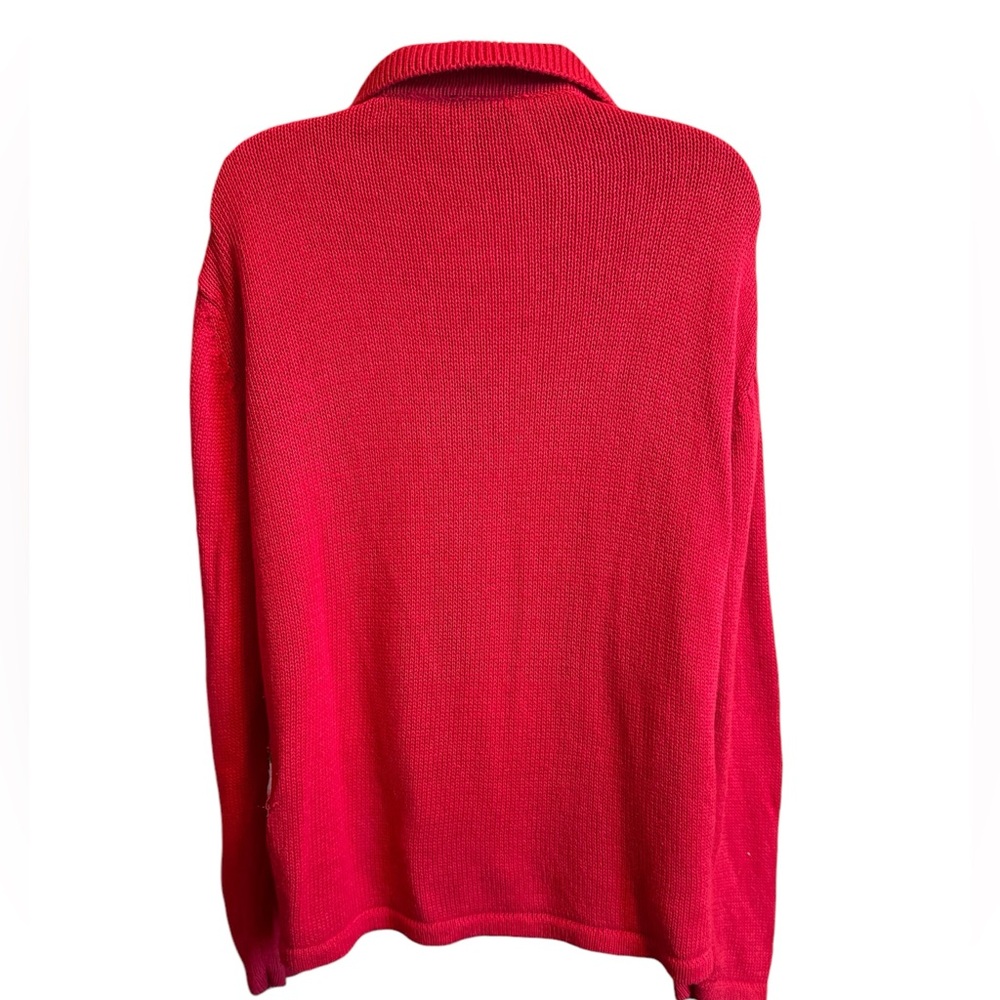 Basic Editions Red Holiday Cardigan - Picture 2 of 10